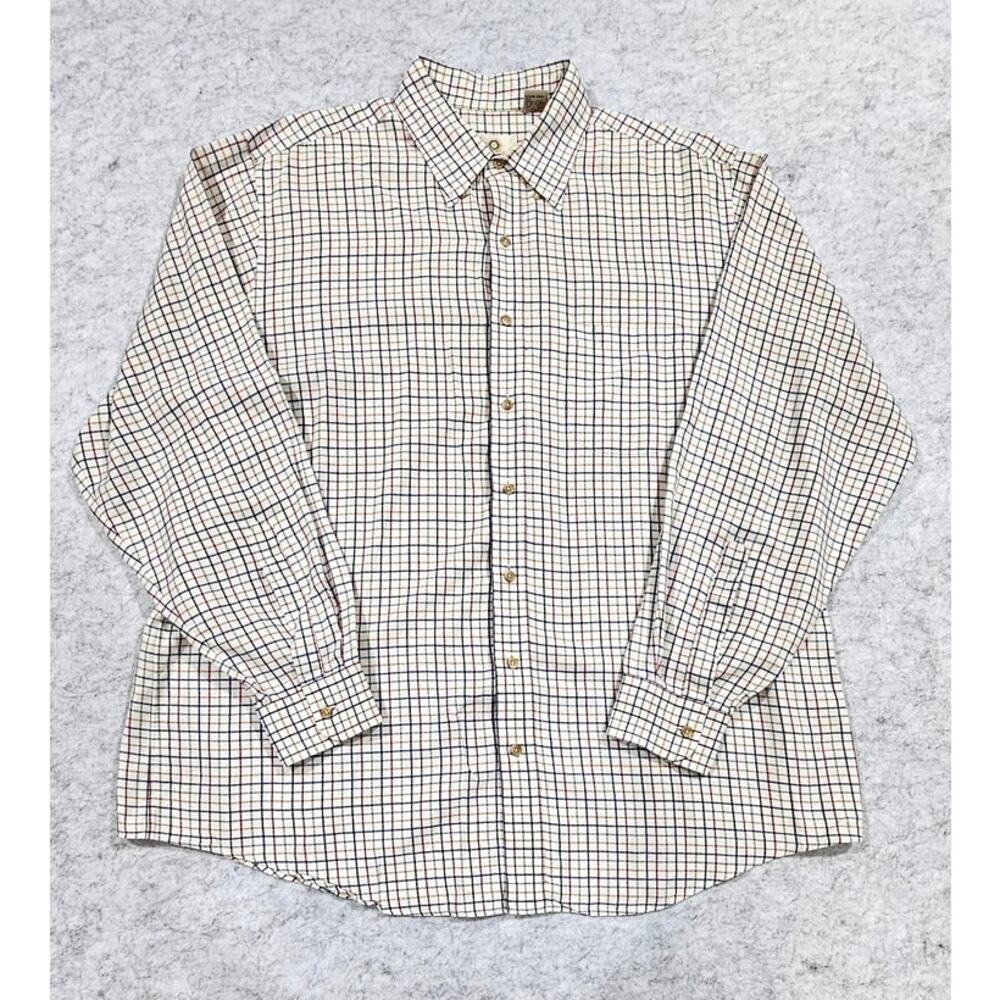 Viyella Mens Plaid Button Down Shirt 80% Cotton 20% Wool Long Sleeve XL